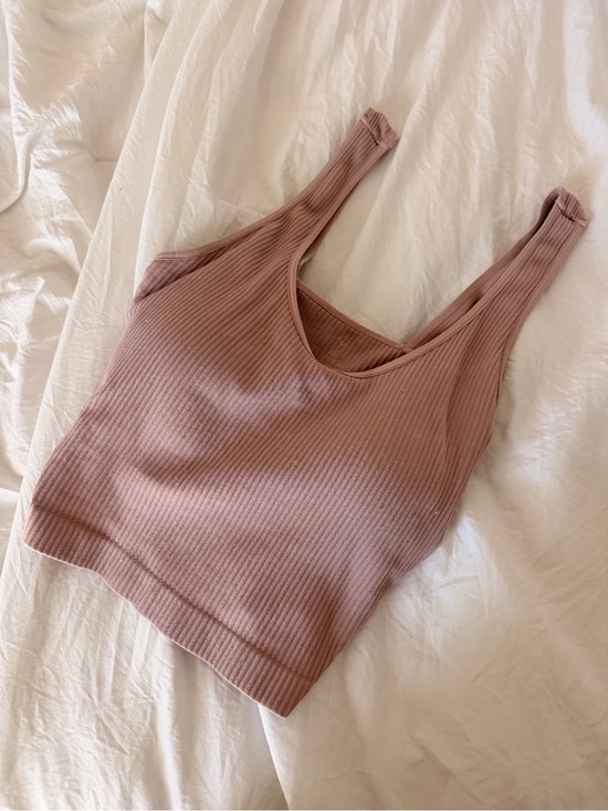 Altar'd State Tops - Altar'd State Ribbed Scoop Crop Top - Mauve